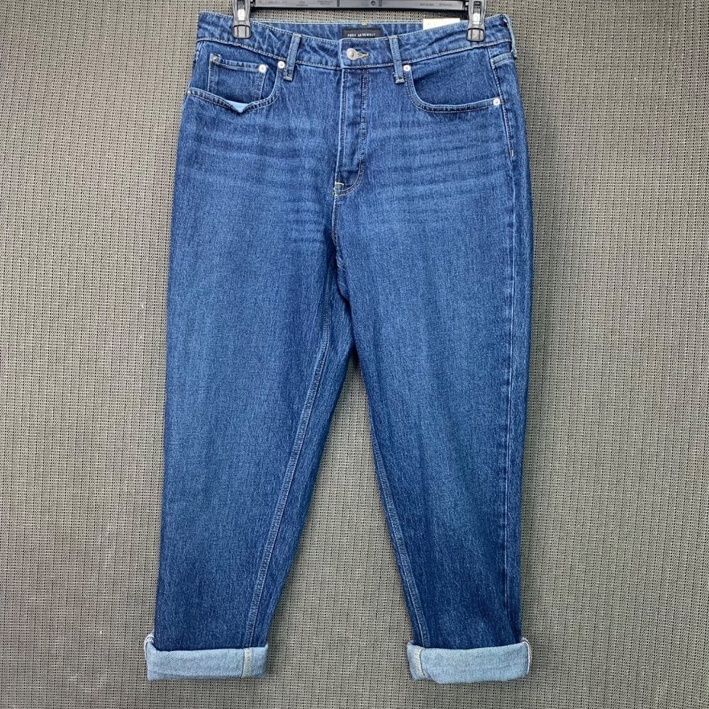 Free Assembly Womens Size 14 Blue Super High Rise Straight Leg Jeans